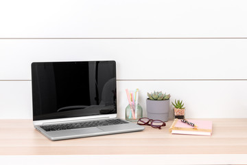 Fototapeta premium Laptop on Desk