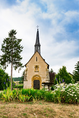 Fototapeta na wymiar Chapelle Notre Dame de la Salette, church in Lorry Mardigny