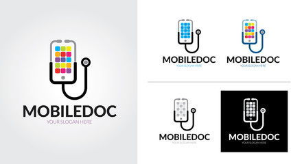 Mobile app creative and minimalist logo template Set