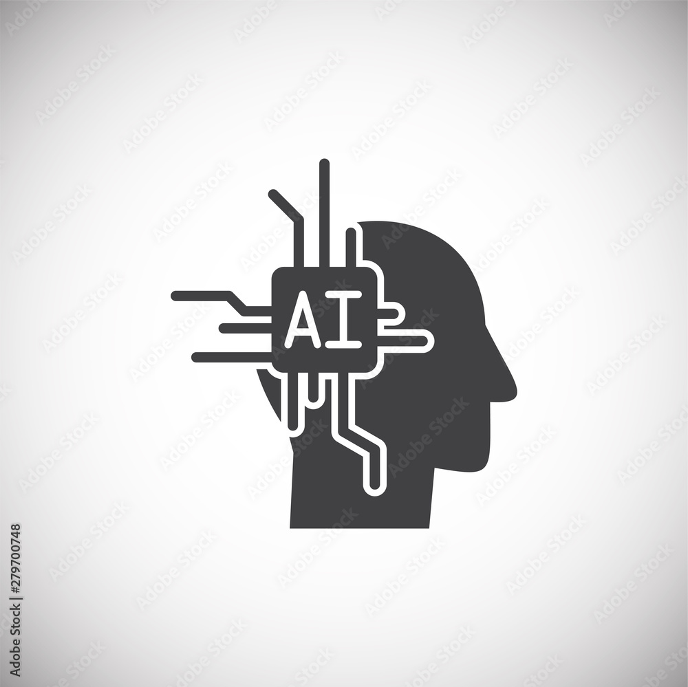 Poster artificial intelligence ai related icon on background for graphic and web design. simple illustratio