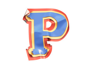 Sticker folded edges font.