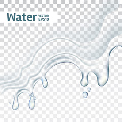 Simple Water splash in light blue colors, isolated on transparent background.