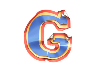 Sticker folded edges font.