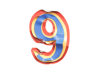 Sticker folded edges font.