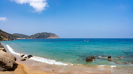 Fototapeta na wymiar Ibiza beach Aigua blanca in Santa Eulalia