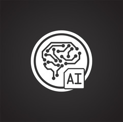 Artificial Intelligence Ai related icon on background for graphic and web design. Simple illustration. Internet concept symbol for website button or mobile app.