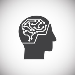 Artificial Intelligence Ai related icon on background for graphic and web design. Simple illustration. Internet concept symbol for website button or mobile app.