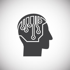 Artificial Intelligence Ai related icon on background for graphic and web design. Simple illustration. Internet concept symbol for website button or mobile app.