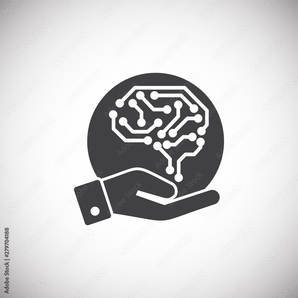 Poster artificial intelligence ai related icon on background for graphic and web design. simple illustratio
