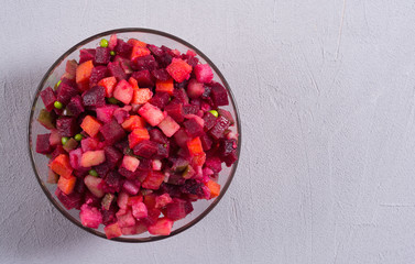 Traditional Russian salad vinaigrette