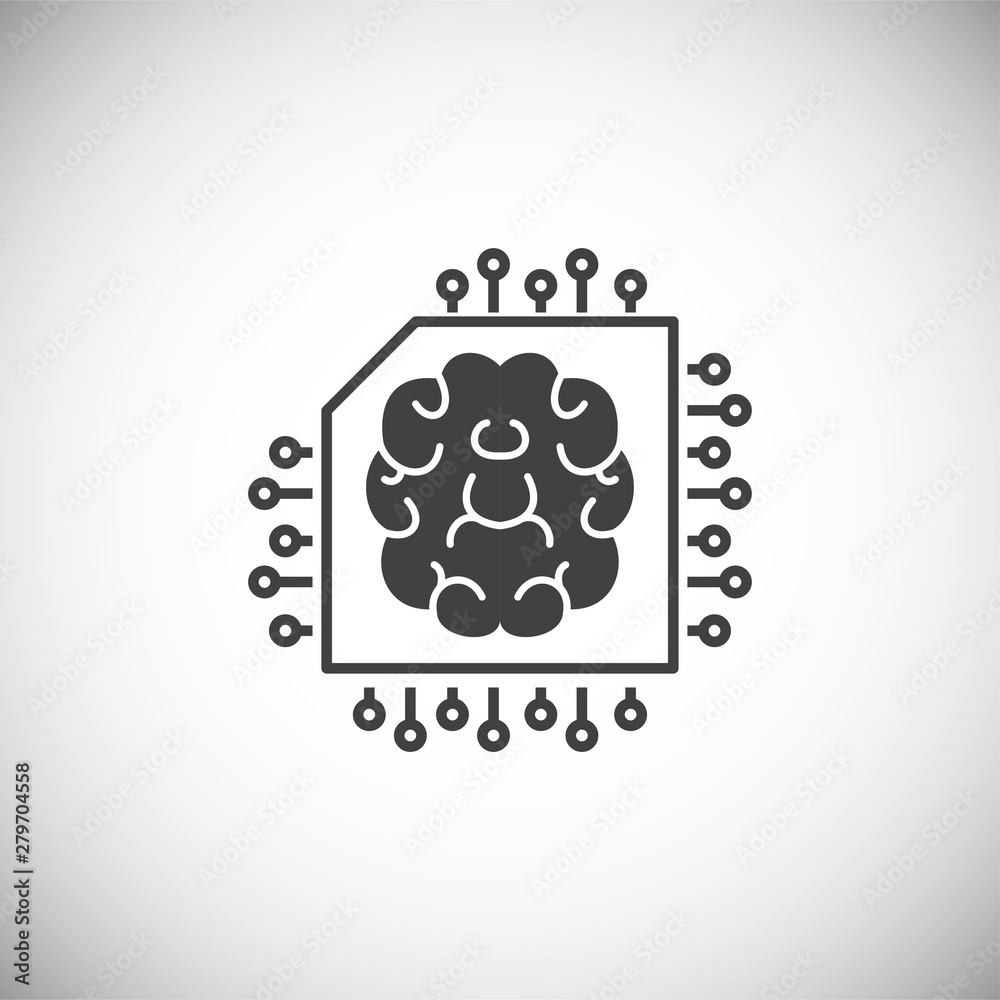 Poster artificial intelligence ai related icon on background for graphic and web design. simple illustratio