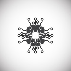 Artificial Intelligence Ai related icon on background for graphic and web design. Simple illustration. Internet concept symbol for website button or mobile app.