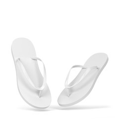 Blank pair of flip flops mockup