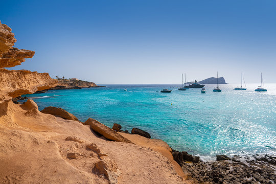 Ibiza Cala Comte conta beach Balearics