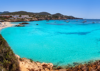 Plakat Ibiza Cala Tarida beach in Balearic Islands