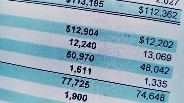 Accounting documents. Annual financial report. Smooth movement over the accountant's desk