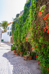 Fototapeta na wymiar Ibiza Eivissa downtown Dalt Vila facades