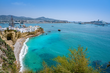 Fototapeta premium Ibiza Eivissa skyline from Dalt Vila in Balearics