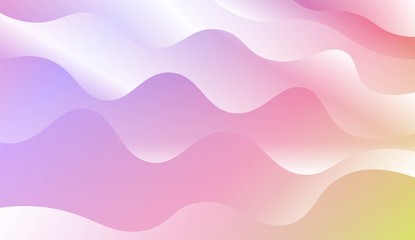 Fototapeta premium Template Background With Wave Geometric Shape. Design For Cover Page, Poster, Banner Of Websites. Vector Illustration with Color Gradient.