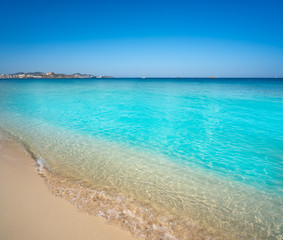 Fototapeta na wymiar Ibiza Playa d En Bossa beach in Balearic Islands