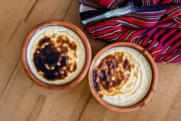 Turkish Dssert Rice Pudding Sutlac / Custard