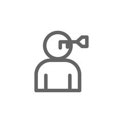 Human brain key icon. Element of simple icon