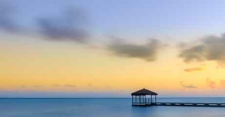 Pier in the South Sound area at Dusk, Grand Cayman, Cayman Islands