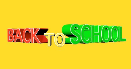 Back to school concept on coloured background.