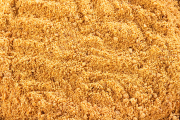 soft brown dark sugar unrefined sugar cane - Saccharum officinarum. Text space