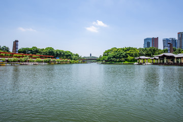 Fototapeta na wymiar Scenery of Qiandeng Lake Park, Foshan City, Guangdong Province, China