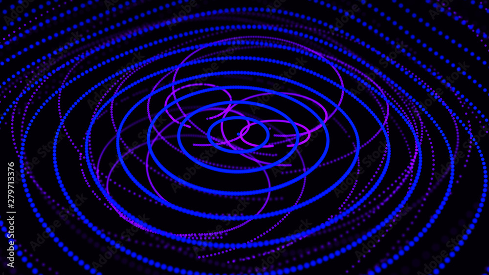 Poster abstract dynamic wave of particles. network of bright points or dots. big data. digital background. 
