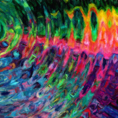 Contemporary abstraction wall art print, modern beautiful pattern background, fashion fantasy style oil painting artwork, volume brush strokes on canvas, colorful artistic print or poster