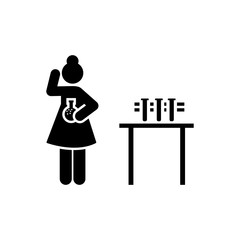 Teacher chemical show pictogram icon