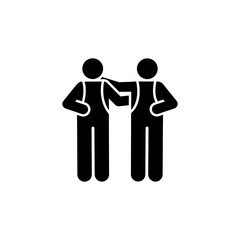 Students friend walk school pictogram icon