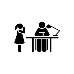 Student lesson home girl man pictogram icon