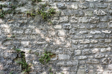Medieval stone wall in Paris