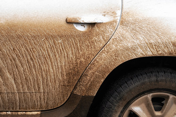 Muddy car detail