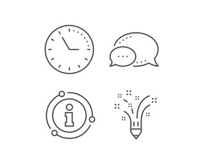 Inspiration line icon. Chat bubble, info sign elements. Creativity pencil sign. Graphic art symbol. Linear inspiration outline icon. Information bubble. Vector