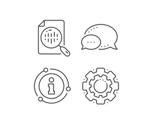 Diagram chart line icon. Chat bubble, info sign elements. Analytics graph sign. Market analytics symbol. Linear analytics chart outline icon. Information bubble. Vector