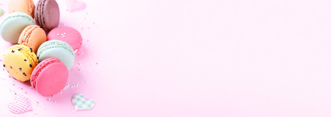 Colorful french macarons