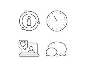 Friends chat line icon. Chat bubble, info sign elements. Friendship love sign. Assistance business symbol. Linear friends chat outline icon. Information bubble. Vector