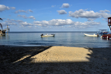 Blue Caribean Sea and Boats