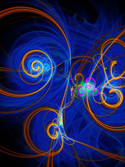 blue abstract fractal background 3d rendering illustration