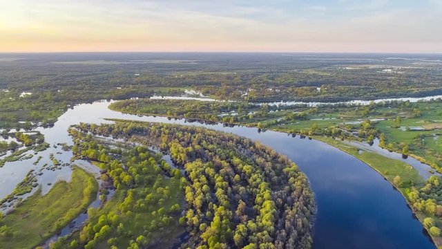 Floodplain of a river Prypyat in spring