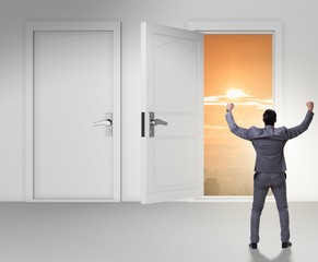 Fototapeta premium Businessman facing many business opportunities
