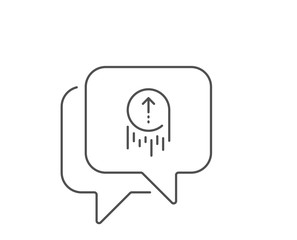 Fototapeta premium Swipe up line icon. Chat bubble design. Scrolling arrow sign. Landing page scroll symbol. Outline concept. Thin line swipe up icon. Vector