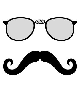 mustache schnurrbart gentlemen sir mann kerl hornbrille nerd lesen bücher geek brille klebeband kaputt intelligent schlau cool freak clipart design logo