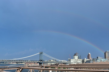 bridge in Brooklin with Rainbow