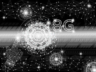 8g network connection, technology background