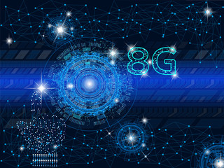 8g network connection, technology background